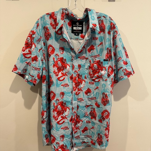 RSVLTS X Ghostbusters Short Sleeve Button Down Shirt Movie All Over Print - Picture 2 of 7